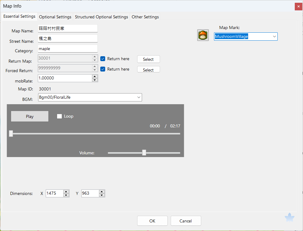楓之谷私服架設教學網站 HaCreator_Map Info_Essential Settings