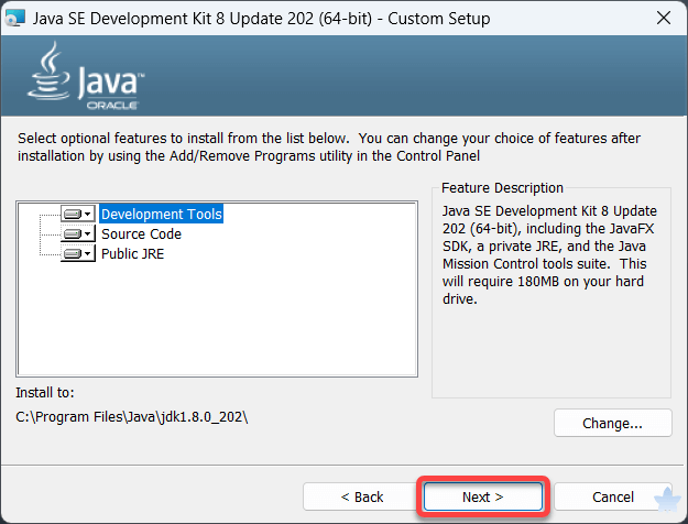 安裝需要用到的軟體 - 安裝 JDK 8 - Step 2