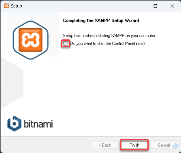 安裝需要用到的軟體 - 安裝 XAMPP - Step 7 完成
