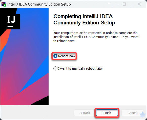安裝需要用到的軟體 - 安裝 IntelliJ - Step 5 完成 (需重新開機)