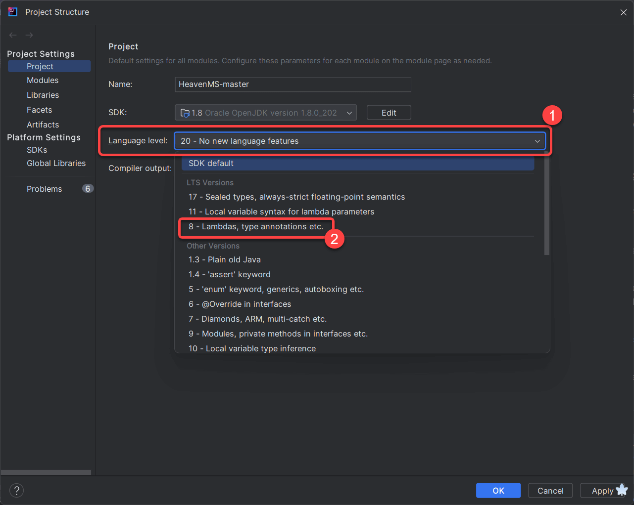 開始架設 - 第三步 設定 IntelliJ 開啟端口 - Step 9 設定 Language level